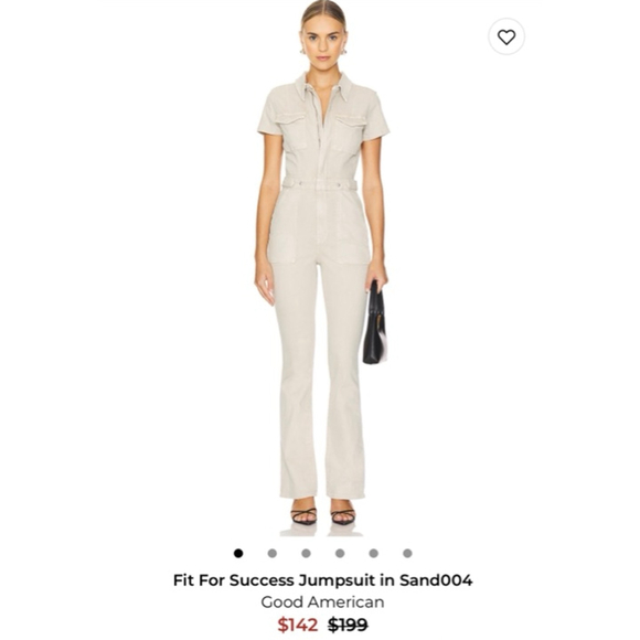 Good American Fit For Success Jumpsuit XS Beige
